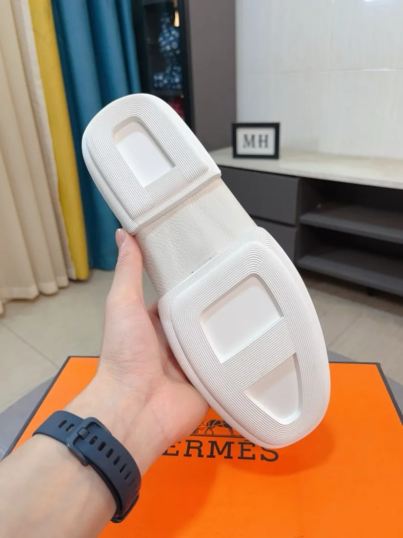 Men's shoes 💰458🌹🌹Niuli "HERMES" Hermès business leather shoes, original factory configuration, original imported cowhide upper + luxury hardware logo + fully imported original customized cowhide lining, sole: rubber wear-resistant outsole, difficult craftsmanship, original factory follow-up goods, 🔍🔍high quality code number: 38-44 45 can be customized